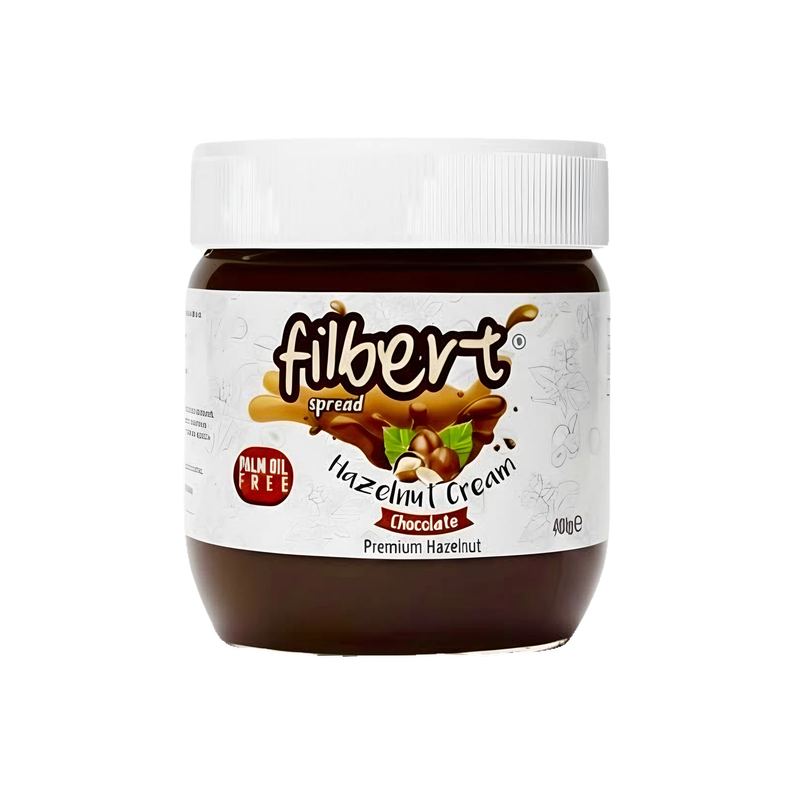Filbert Spread Cacao (Chocolate) hazelnut cream, 400 g glass jar